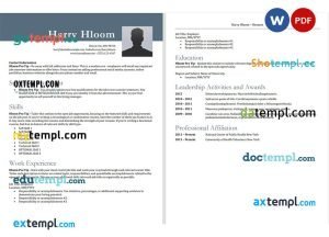 free blue resume Word and PDF download template