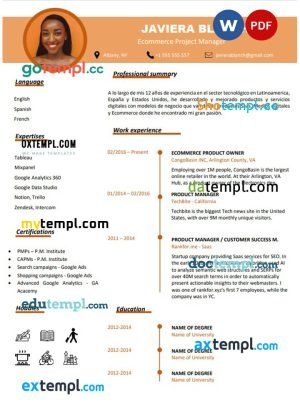 free orange modern resume Word and PDF download template