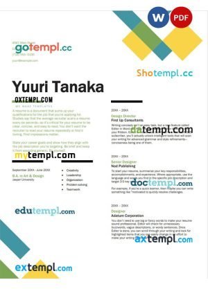 manager new style resume Word and PDF download template