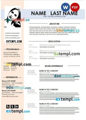 graduate’s resume Word and PDF download template