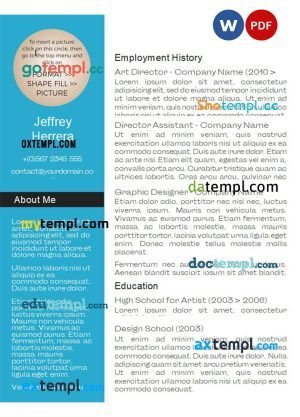 graphic and web designer resume Word and PDF download template