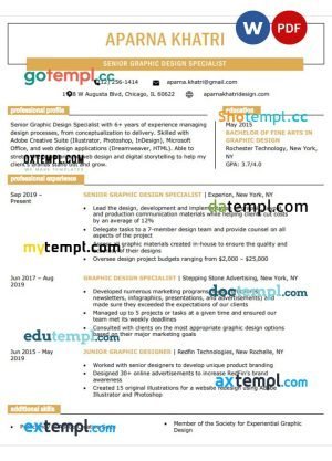 millennial colorful new resume Word and PDF download template