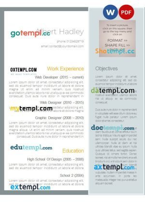 graphic designer specialist resume Word and PDF download template