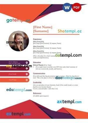 graphics resume Word and PDF download template