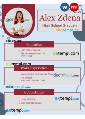high school graduate resume Word and PDF download template