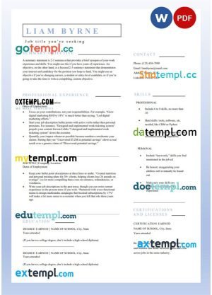 free contract recruiter agreement template, Word and PDF format