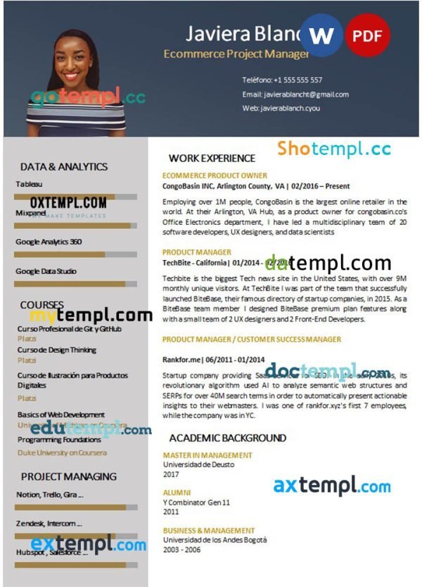 manager new style resume Word and PDF download template