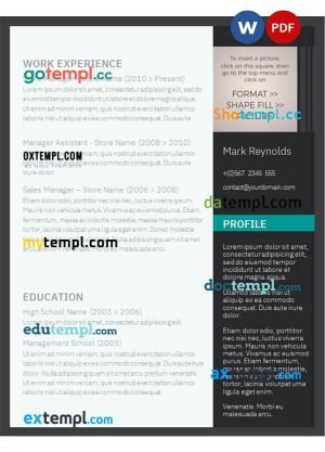 manager new resume Word and PDF download template