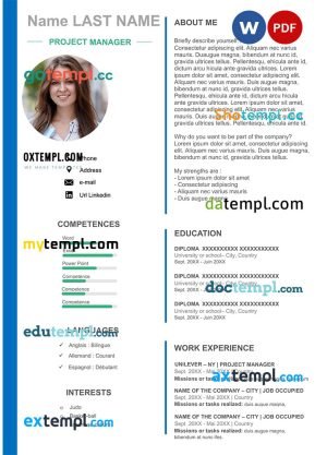 manager resume Word and PDF download template
