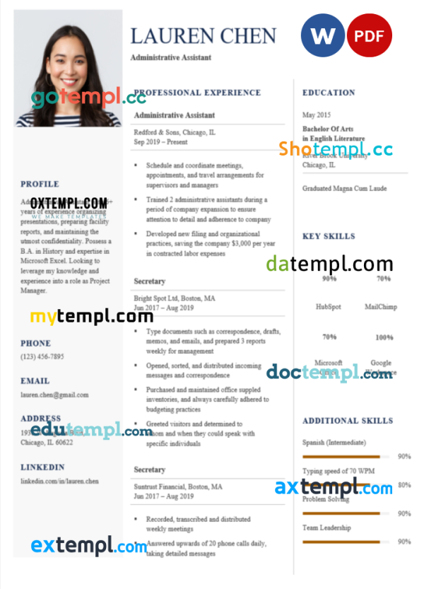 millennial colorful resume Word and PDF download template