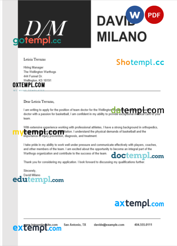 modern manager resume Word and PDF download template