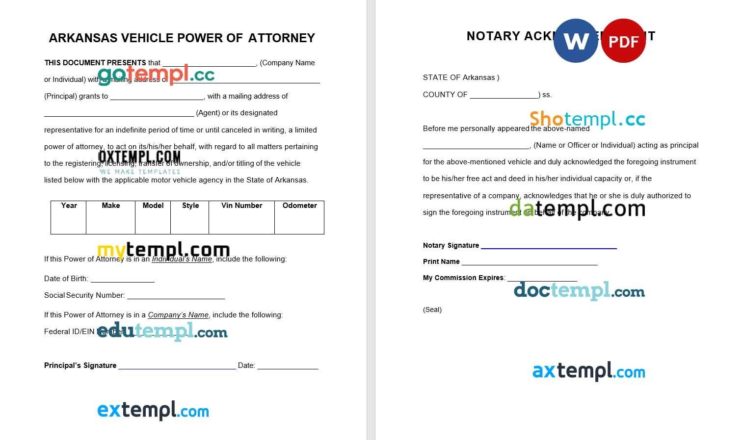 Power of Attorney Authorization Letter example, fully editable