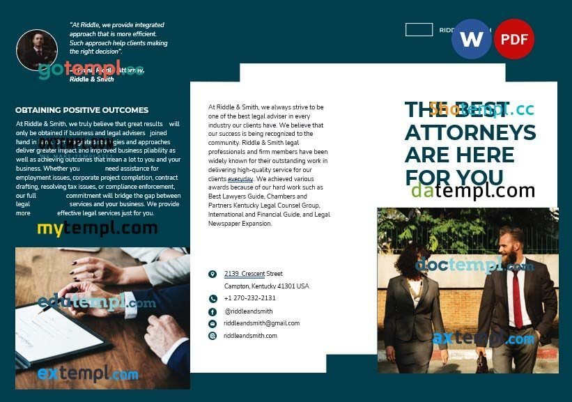 Attorney Tri Fold Brochure example, fully editable