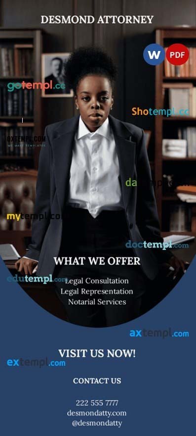 Free Attorney Rack Card example, fully editable