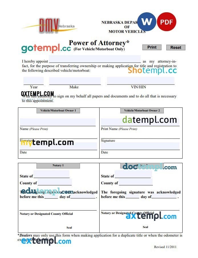 Oregon Limited Power of Attorney example, fully editable
