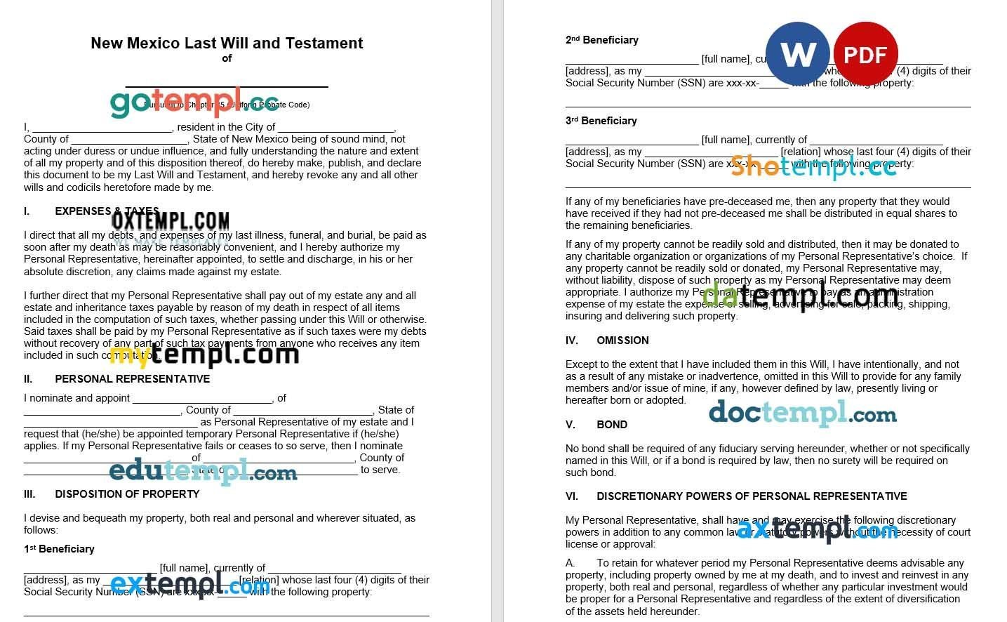 free purchase agreement contract form template, Word and PDF format