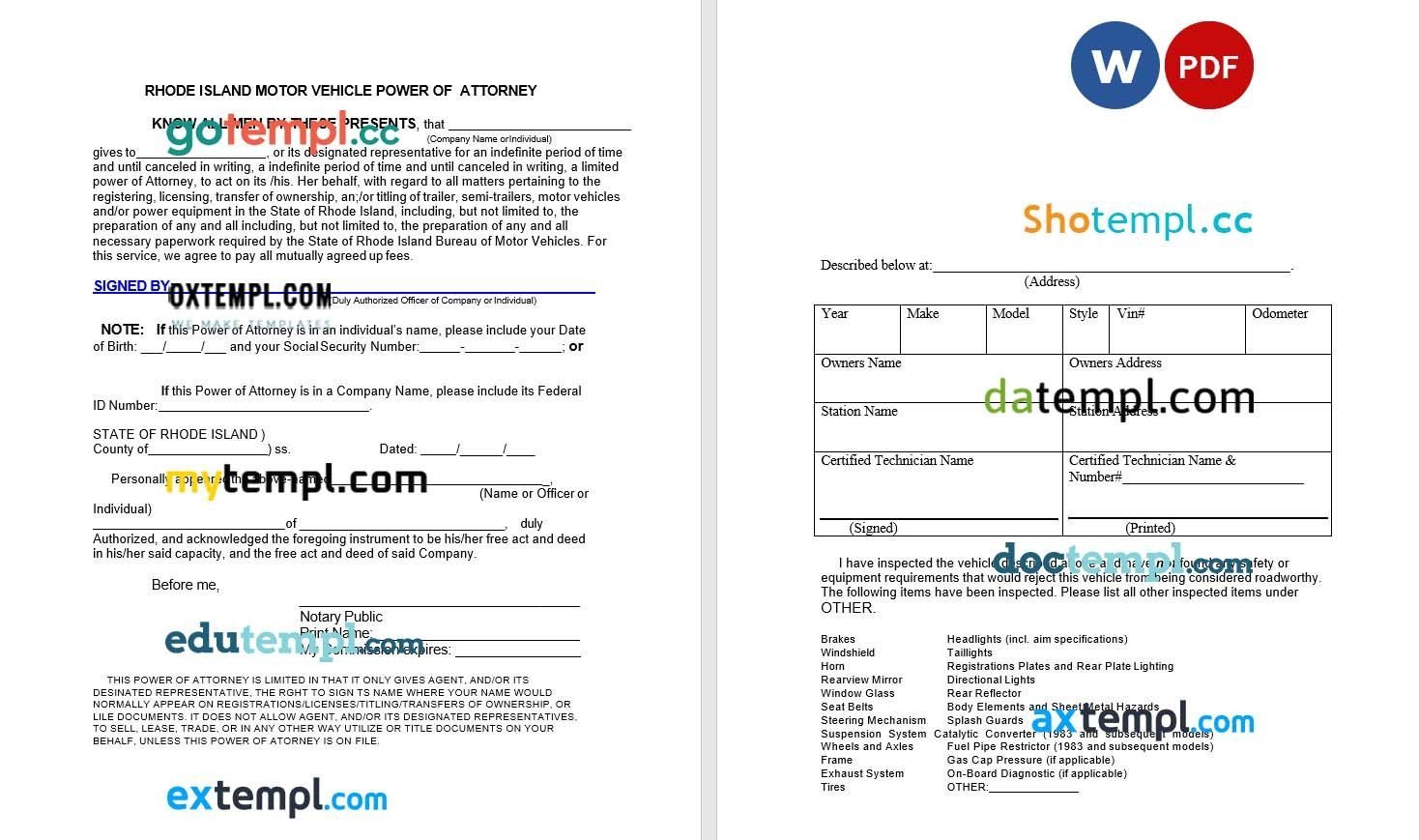 free loan contract template, Word and PDF format, version 2