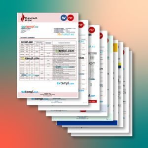 Austria bank statement 9 templates in one archive – with takeaway price
