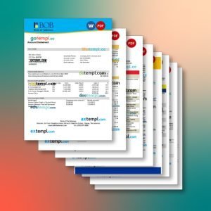 Bahamas bank statement  8 templates in one archive – with takeaway price