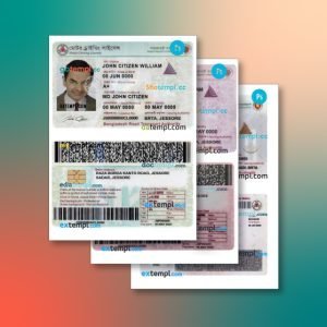 Bangladesh driving license 3 templates in one collection – with price cut
