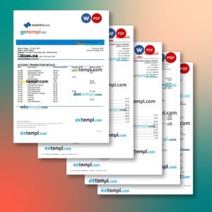 Belarus bank statement 5 templates in one archive – with takeaway price