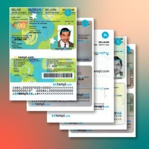Belgium Id card 5 templates in one catalogue – with lower price