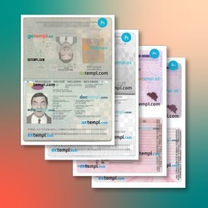 Belgium identity document 4 templates in one file – with a sale price