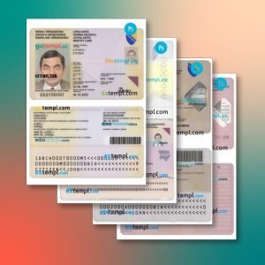Bosnia and Herzegovina identity document 4 templates in one file – with a sale price