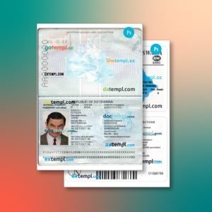 Botswana identity document 2 templates in one collection – with price cut