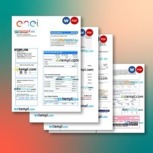 USA CIBC bank statement, Word and PDF template, 4 pages