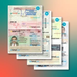 Burkina Faso identity document 4 templates in one file – with a sale price