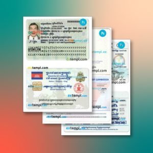 Cambodia identity document 3 templates in one record – with discount price