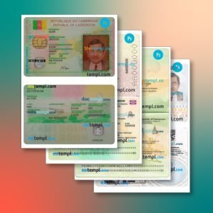 Cameroon identity document 4 templates in one archive – with takeaway price
