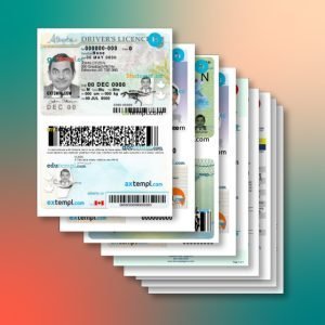 Canada driving license 9 templates in one record – with discount price