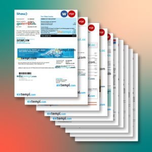 Canada utility bill 16 templates in one archive – with takeaway price