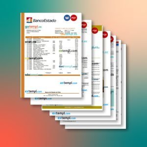 Chile bank statement 7 templates in one file – with a sale price
