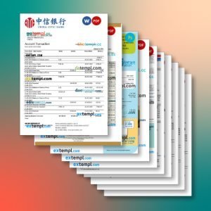 China bank statement 12 templates in one file – with a sale price