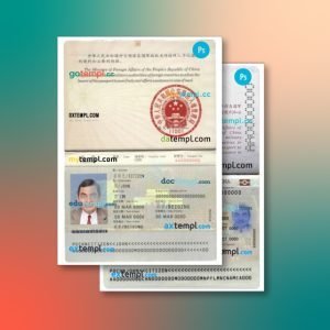 China passport 2 templates in one archive – with takeaway price