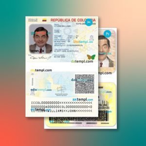 Colombia ID 2 templates in one record – with discount price