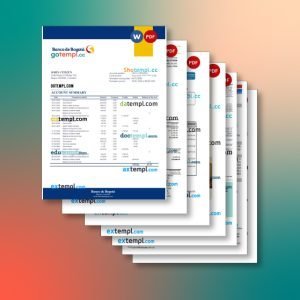 Colombia bank statement 8 templates in one collection – with price cut