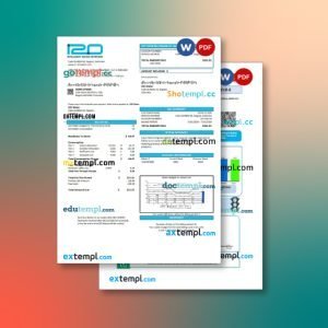 Colombia utility bill 2 templates in one archive – with takeaway price