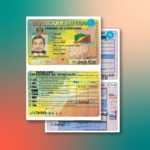 Congo driving license 2 templates in one record – with discount price