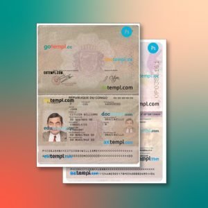 Congo passport 2 templates in one catalogue – with lower price