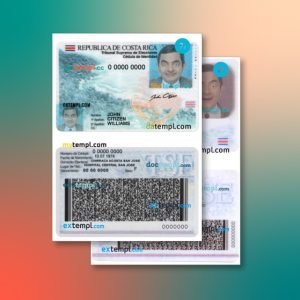 Costa Rica ID 2 templates in one record – with discount price