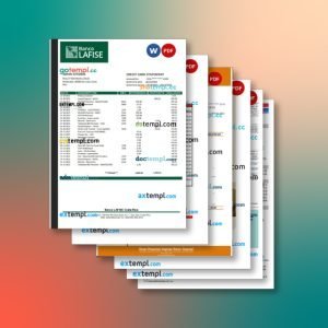 Costa Rica bank statement 6 templates in one catalogue – with lower price