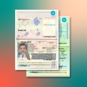 Costa Rica passport 2 templates in one collection – with price cut