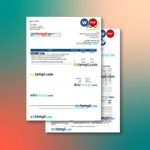 Costa Rica utility bill 2 templates in one file – with a sale price
