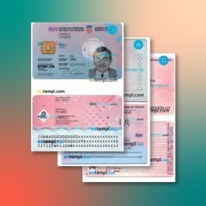 Croatia identity document 3 templates in one catalogue – with lower price