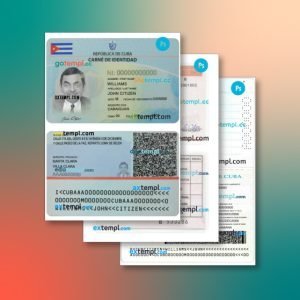 Cuba identity document 3 templates in one collection – with price cut