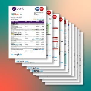 Estonia bank statement 8 templates in one catalogue – with lower price